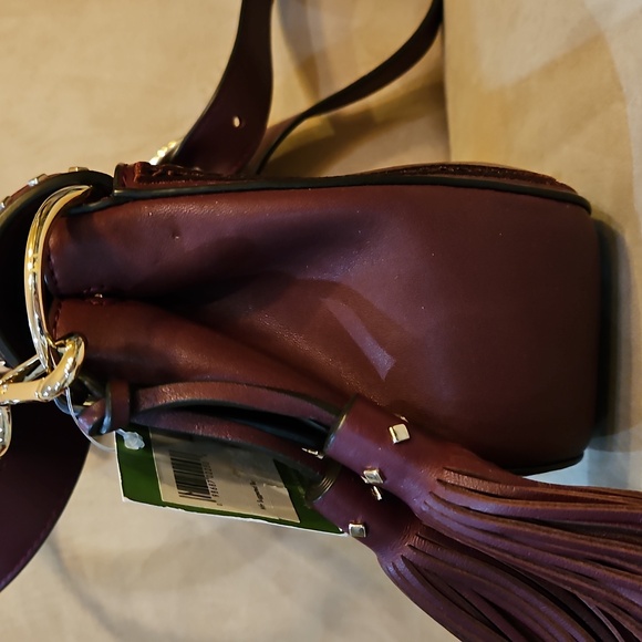 kate spade Basset Lane Emaline  Crossbody Bag Studs Ladder Lace Cherrywood NWT - Picture 7 of 15